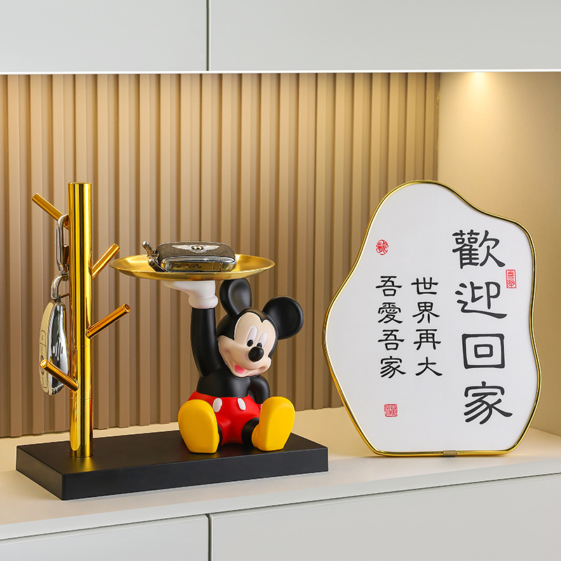 Dibujos animados lindo Mickey en el hogar, marco para llaves, decoración, bandeja de almacenamiento, sala de estar, armario de porche, armario de zapatos, decoración de Mickey Mouse