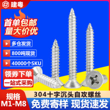 304不锈钢小螺丝厂家KA十字沉头自攻螺丝M3十字平头自攻螺丝钉M4