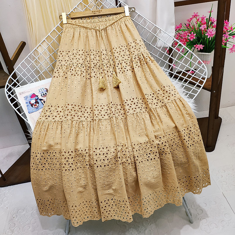 Summer Streetwear Solid Color Cotton Midi Dress Skirts display picture 3