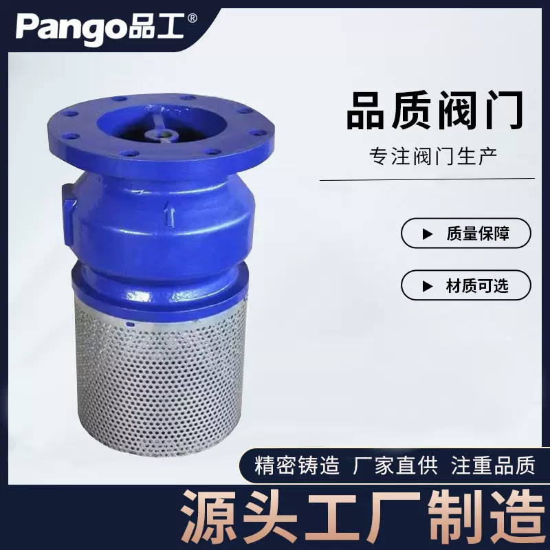 可定制H42X-16Q底阀球墨铸铁材质不锈钢滤网 水泵止回阀门