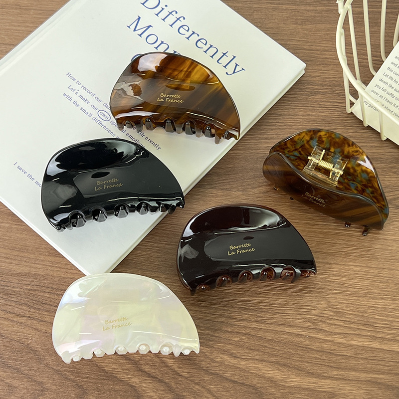 New shell-style gold-plated amber small grip clip ladies high-end hairpin hair accessories small size light luxury grip clip wholesale