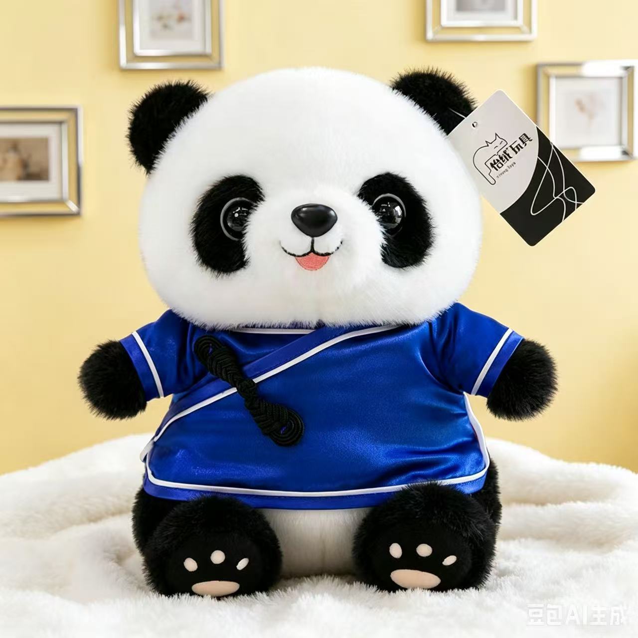Cute panda muñeca peluche Sichuan panda gigante muñeca colgante creativo regalo hecho a mano logotipo al por mayor