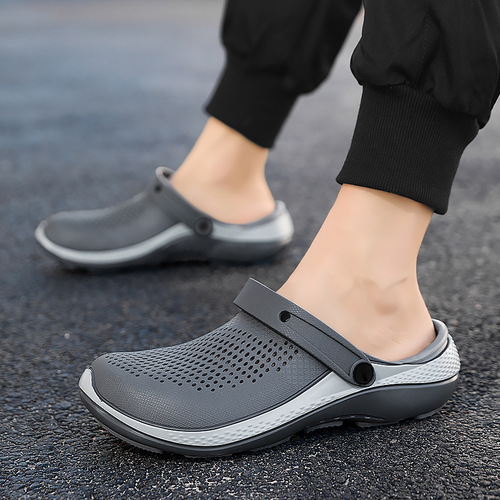 Men's Holeshoes Cross-border Wide Size New Fashion Men's Cap Toe Sandals Trendy Two-in-One Slippers Wholesale