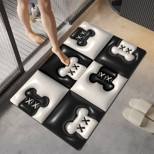 Violent bear visual expansion diatom mud floor mat bathroom absorbent quick-drying floor mat toilet door non-slip floor mat on behalf of