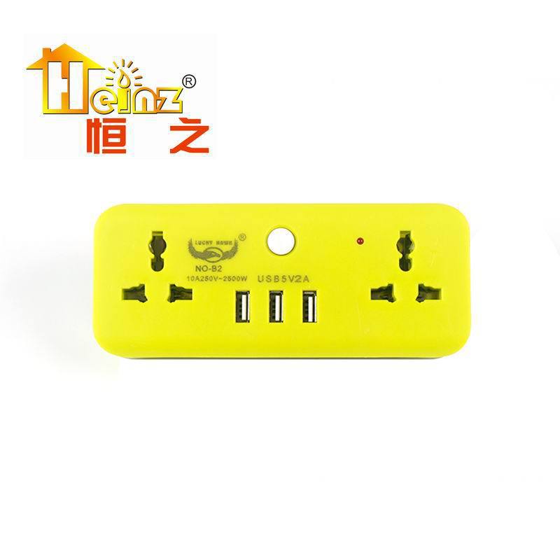 Multipropósito 2A carga 3USB embalaje de plástico B2 regalo convertidor de comercio exterior fabricantes de enchufe de enchufe