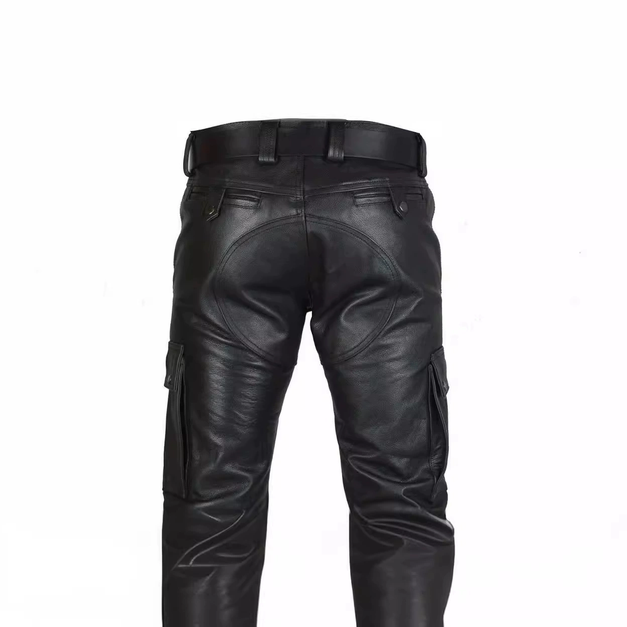 Polyurethane Leisure Trousers for Men, European Style, Black, Multiple Sizes, Comfortable Fit