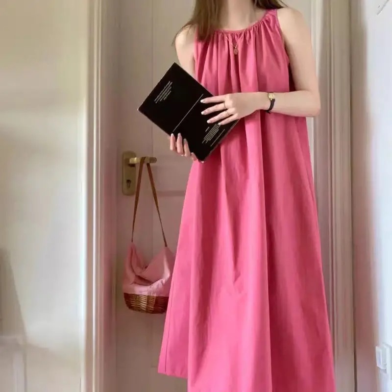 云朵棉自带胸垫吊带睡裙女夏季新款简约宽松可外穿家居睡衣连衣裙|undefined