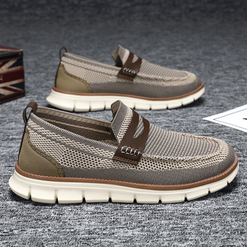 Zapatos para hombre 2025 verano nuevos zapatos de lona EVA en nombre de los zapatos individuales de estilo británico zapatos de papá zapatos casuales de un pie