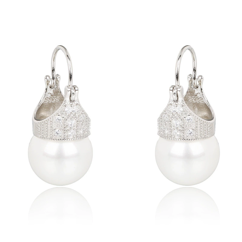 Ретро классические серьги из жемчуга, серебро 925 проба