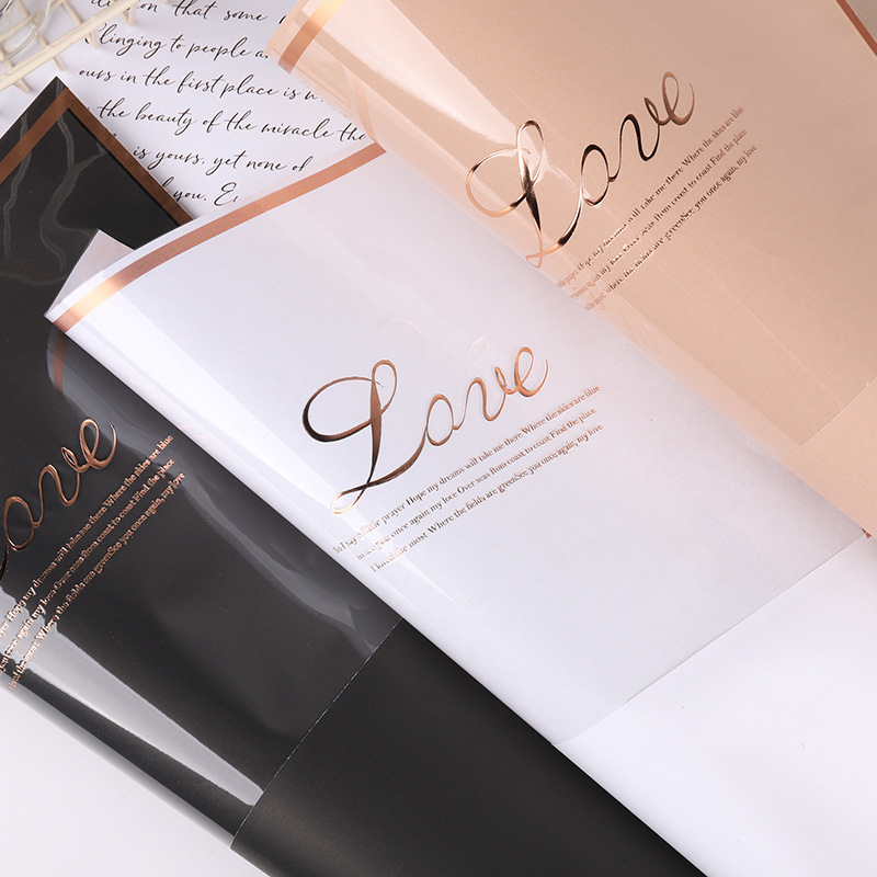 LOVE estampado multi-bolsa florista florística material de envoltura de flores impermeable OPP película impermeable bolsa de embalaje de flores