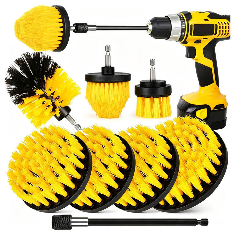 Household universal electric drill for kitchen, bathroom, car, floor, and tile polishing and grinding – a multi-functional cleaning kit Household universal electric drill for kitchen, bathroom, car, floor, and tile polishing and grinding – a multi-functional cleaning kit
