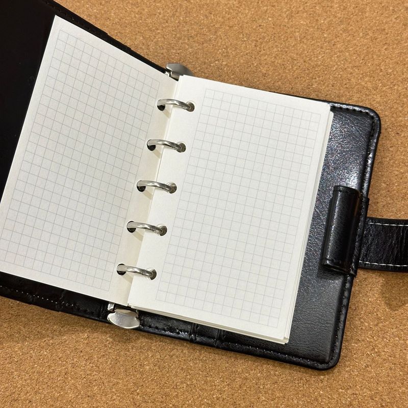 レトロダークブラウン m5 ルーズリーフハンドブック手作りレザー高価値学生ポータブルポケット日記ノートブック|undefined