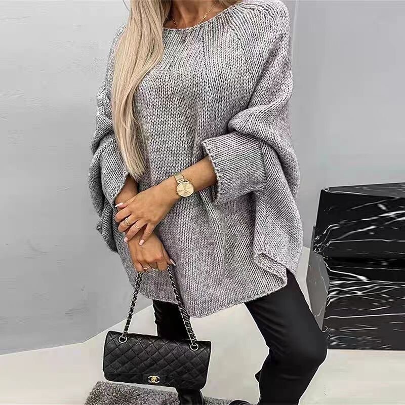 Amazon knitted shawl sweater, new autumn and winter European and American cross-border sweater, cape-style fashionable knitwear