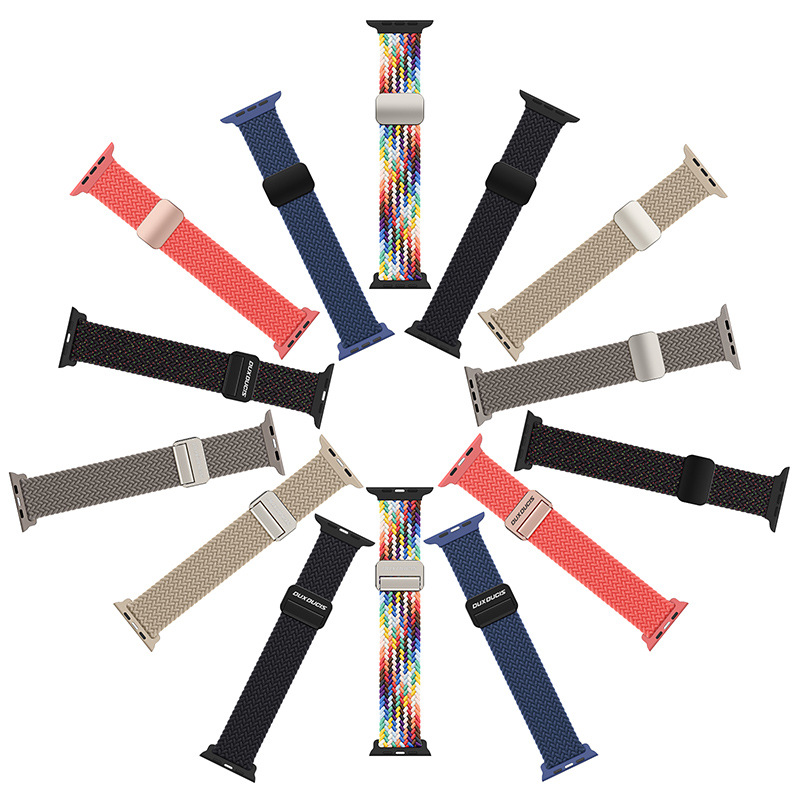 Correa elástica de Apple tejida de nylon adecuada para AppleWatch hebilla de succión magnética correa de reloj deportivo al por mayor transfronteriza image 7