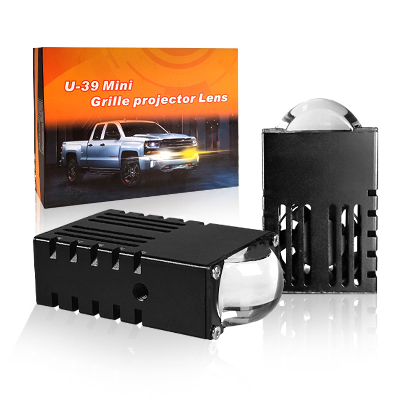 Car grille light middle grid light car led middle grid dual color spotlight motorcycle led spotlight car led headlight