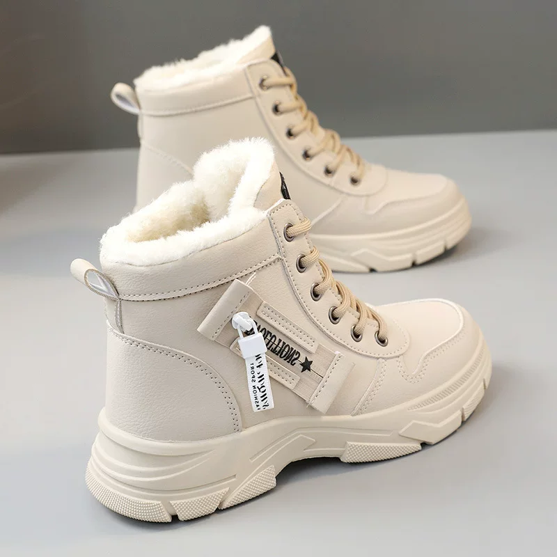 Зимние ботинки на платформе (Martens) WW2557, с тёплой меховой подкладкой, 35–44