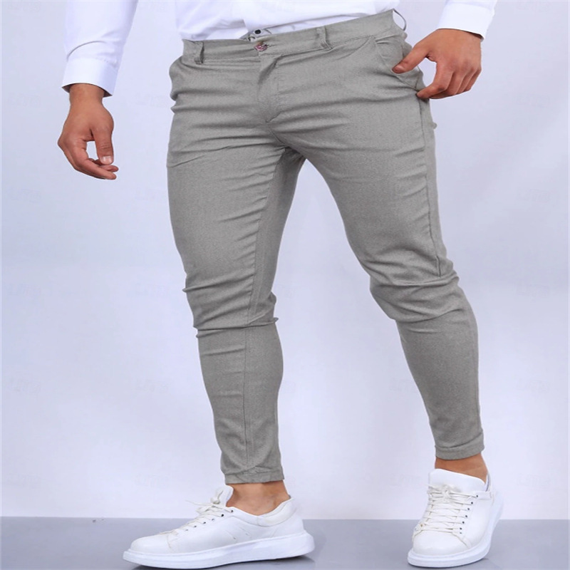 Men's European and American Tight Stretch Fashion Slim-Fit Twill Pencil Pencil Pants