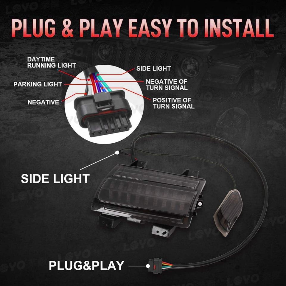 Fender Turn Signal DRL For Wrangler JL 18-25 Gladiator