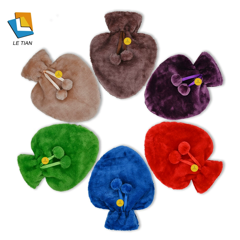 Модный разноцветный плюшевый чехол для грелки в форме сердца, резиновая грелка, многоразовая грелка, классическая грелка