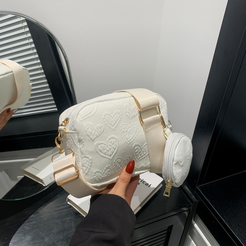 Bolsas de lona suaves de moda de corazón de melocotón bolsas de mujer de verano 2024 nuevas bolsas de madre de viento de gran capacidad bolsas pequeñas