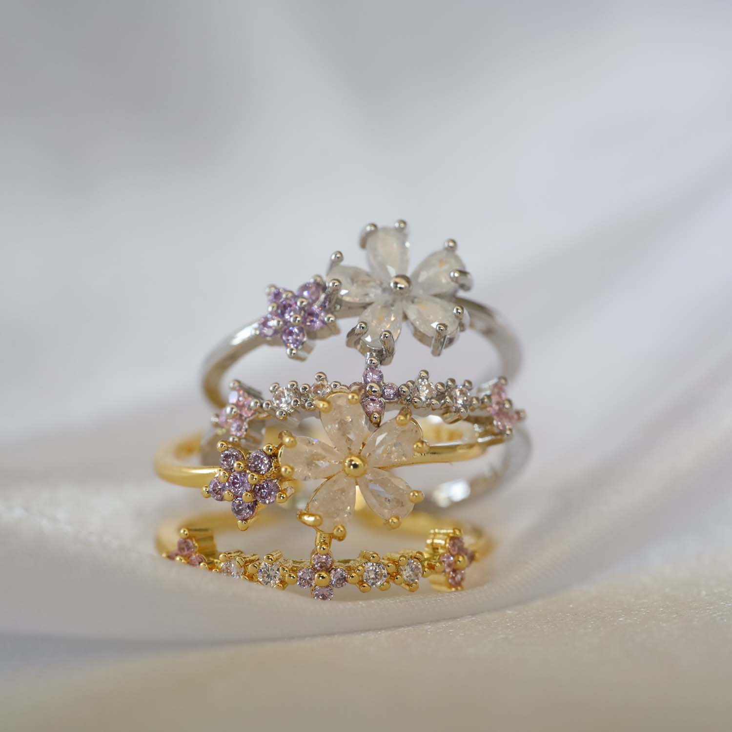 Vintage bloemenring voor dames - elegante florale sieraden_voghion.com
