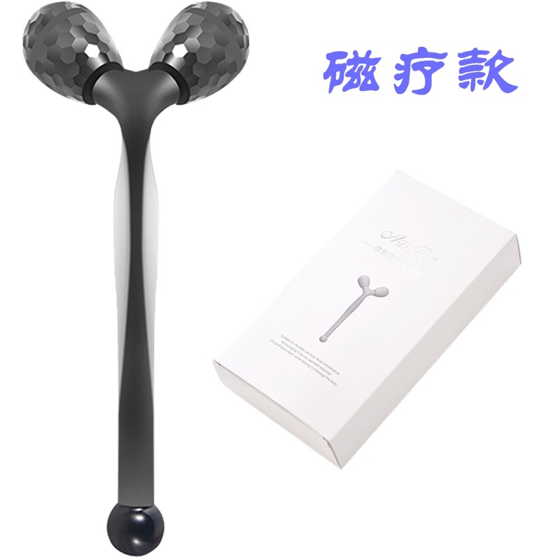 Roller facial dispositivo de belleza de doble cabeza de rodillo de elevación de V-facial compactación manual de extracción de tendones de ojos Herramientas de belleza facial