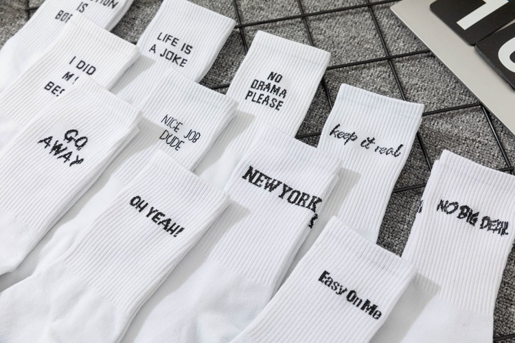 Unisex Casual Sports Letter Cotton Crew Socks A Pair display picture 4