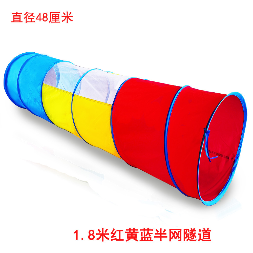 Transfronteriza Amazon Sunshine Rainbow Túnel de rastreo tubo kindergarten entrenamiento sensorial oruga bebé niños agujero de perforación