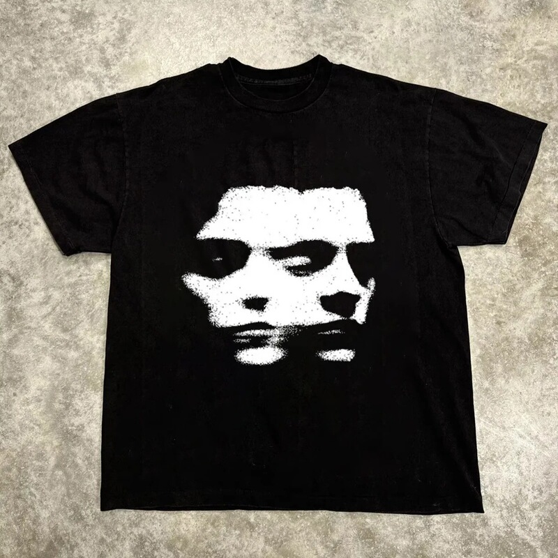 American-Style Cross-Border Pure Cotton Short-Sleeve T-Shirt for Men, Loose Fit Pure Cotton Short-Sleeve T-Shirt with Graphic Design, 2K Men's Streetwear Choice