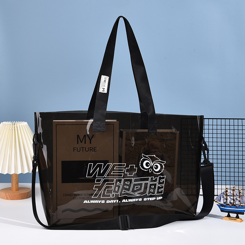 简约立体手提袋 透明果冻炫彩礼品袋时尚街拍PVC单肩背包袋定做