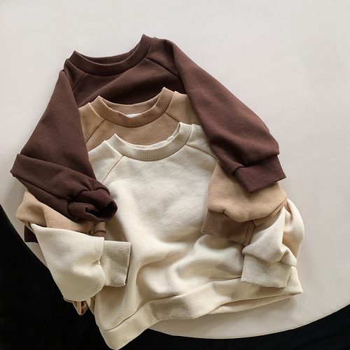 Children's sweatshirts 2024 spring and autumn new style boys and girls sports and leisure Korean style versatile tops for children and babies trendy children's clothing