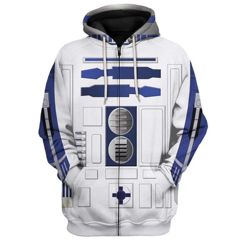 New Star Wars Residual R2-D2 Robot 3D Digital Printing Hooded Sweatshirt Cosplay Week