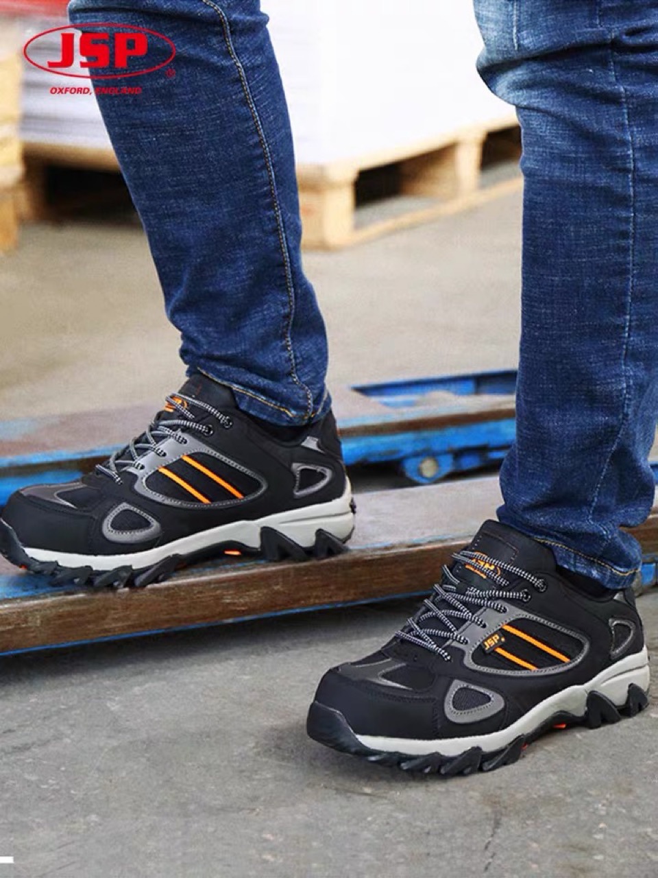 JSP洁适比06-0718防砸防刺穿钢包头安全鞋轻便透气耐磨防滑工作鞋