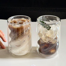 双层隔热玻璃杯喝水杯美式咖啡杯创意透明dirty杯家用茶杯拿铁杯