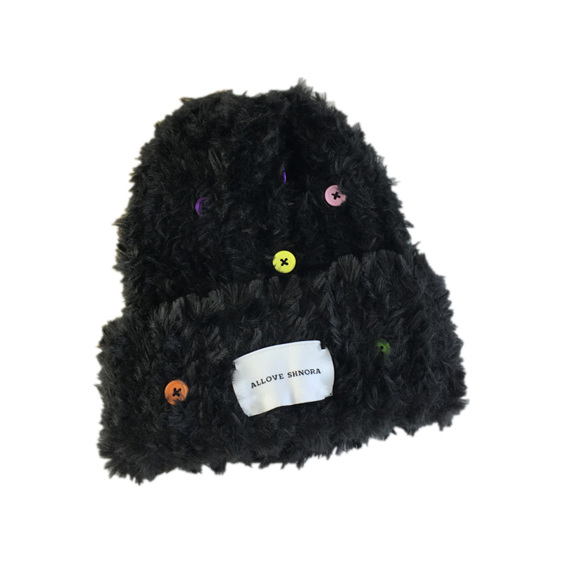 Autumn and winter thickened warm plush fisherman's hat women's ear warmers knitted knitted knitted knitted knitted hat furry pullover hat basin hat_voghion.com