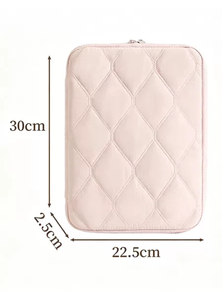 Flat laptop bag with diamond pattern, portable storage bag, multi-compartment design, drop-proof protective case, casual and minimalist style