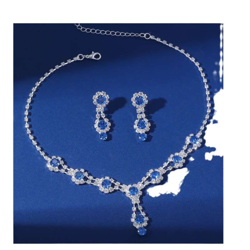 conjunto de noiva três peças colar brincos agarrar corrente strass joias banquete conjunto de joias_voghion.com