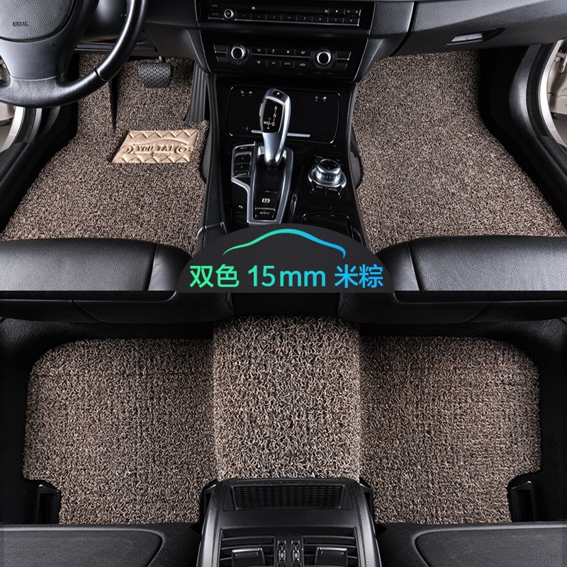 Universal – Universal Silk Loop Car Carpet - beige-brown-15mm-thick-full-set-five-seats-custom-note-car-model-year