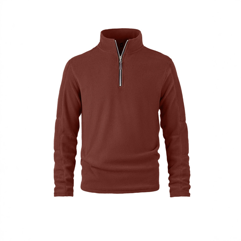Cross-border Men's Coat Fleece Jacket Autumn and Winter Lamb Fleece fleece-lined Thickened Collar Sweatshirt Top for Men