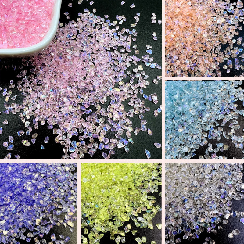 Ab Iridescent Glass Crushed Stone Fragments Crystal Particles DIY Filler Photo Frame Nail Art Decoration Accessories Materials Ab Iridescent Glass Crushed Stone Fragments Crystal Particles DIY Filler Photo Frame Nail Art Decoration Accessories Materials