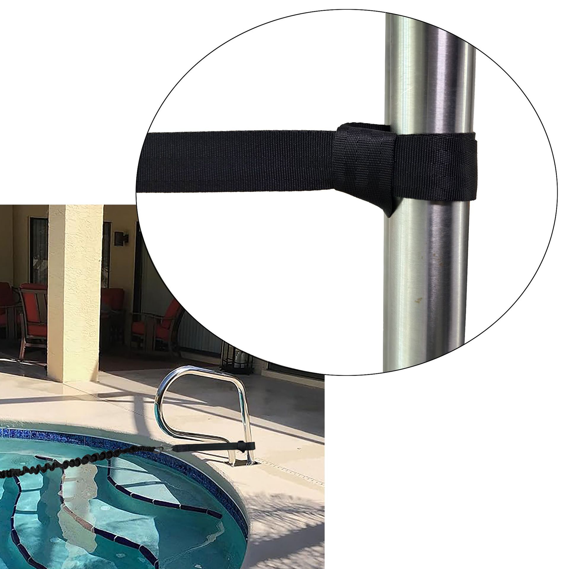 Cinturón de resistencia de natación entrenador elástico para entrenamiento de cuerda de natación al aire libre auxiliar de ejercicio de piscina image 5