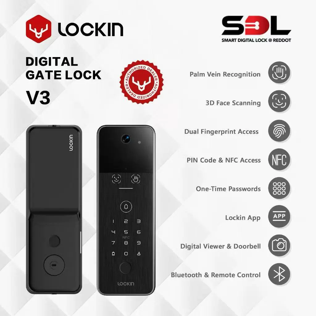 Lockin V5max Luke V5max распознавание лица в 3D, касания ладони, замок соединён с Mijia Apple HomeKit