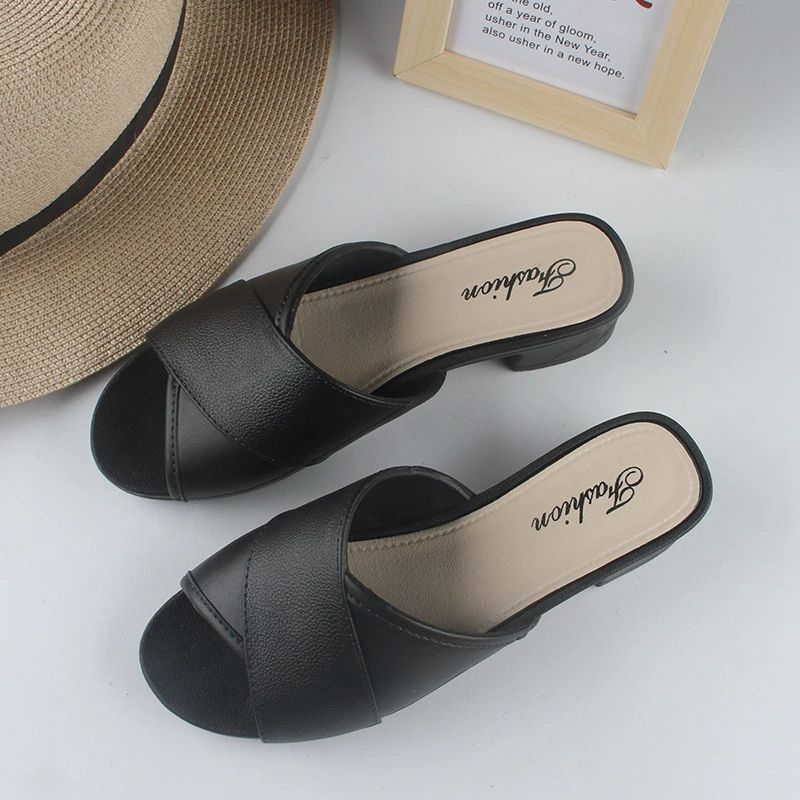 Summer Slide Sandals, Cross-Band Casual Beach Slippers, Sizes 36–41