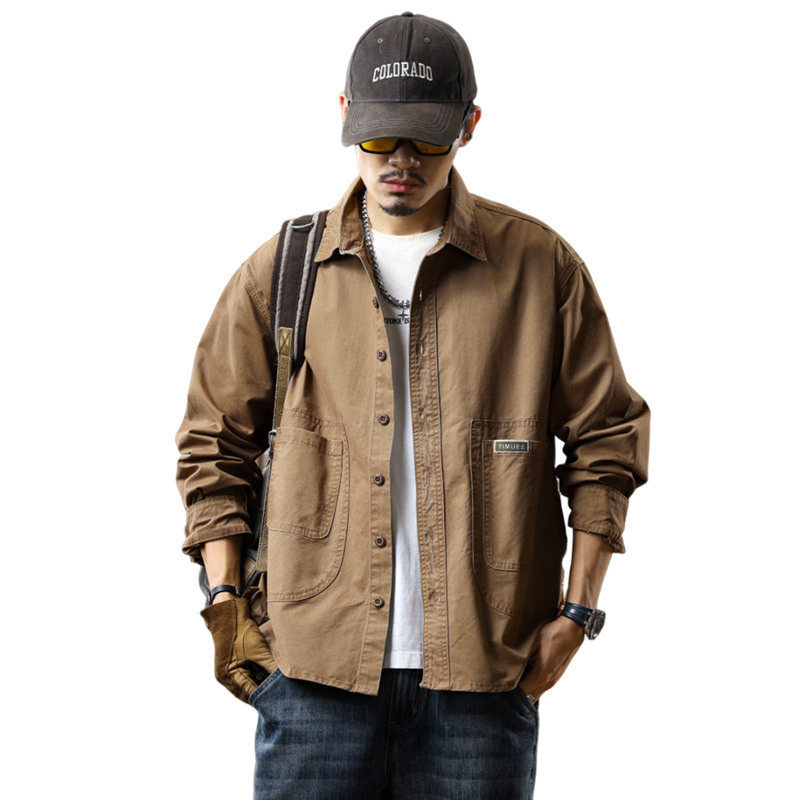 Herren Workshirt Aus Reiner Baumwolle Im Retro-stil Für Herren_voghion.com