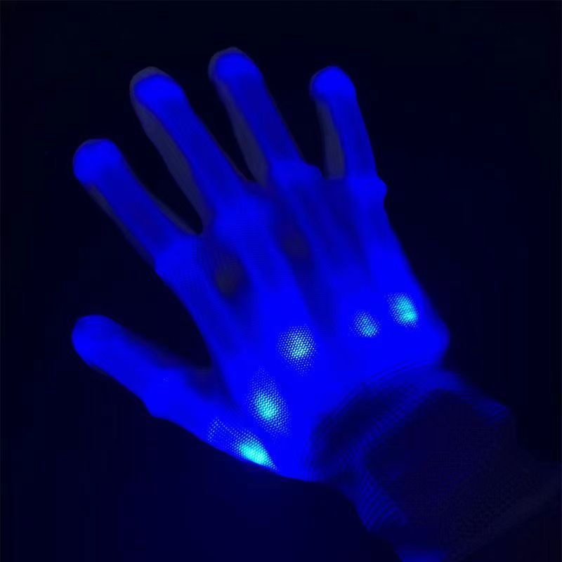Cruz-frontera llevó guantes regalo de Halloween luminoso súper brillante hueso guantes coloridos accesorios fluorescentes
