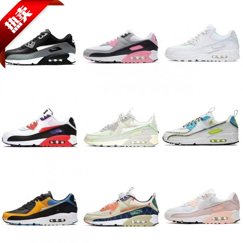 Внешняя торговля AirMax90 обувь на воздушной подушке белый синий красный белый ангел дышащая сетка мужские и женские повседневные спортивные кроссовки оптом