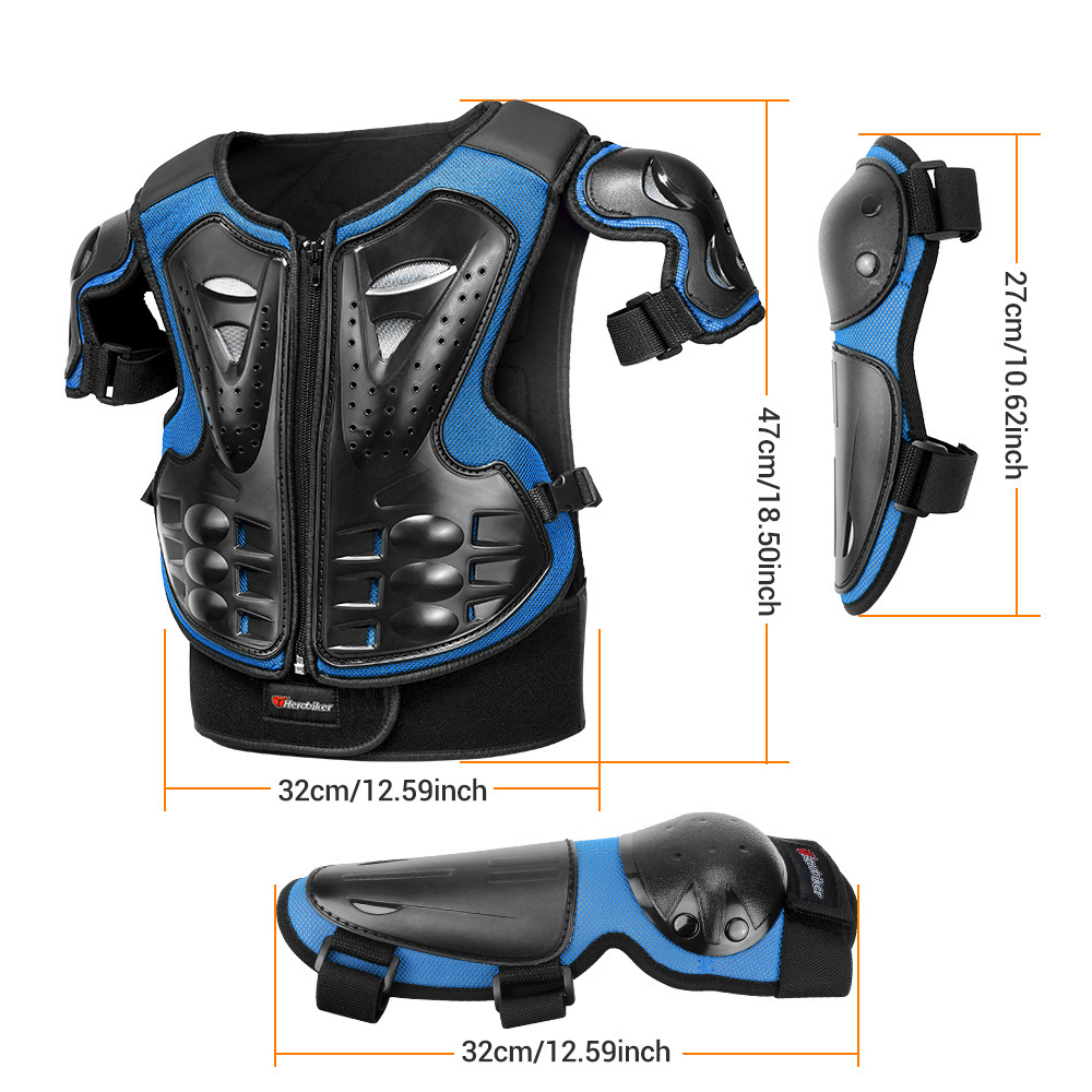Conjunto de ropa de armadura para niños, rodilleras de patinaje sobre ruedas de esquí, deportes al aire libre, rodilleras de bicicleta de montaña, conjunto de protección de codo