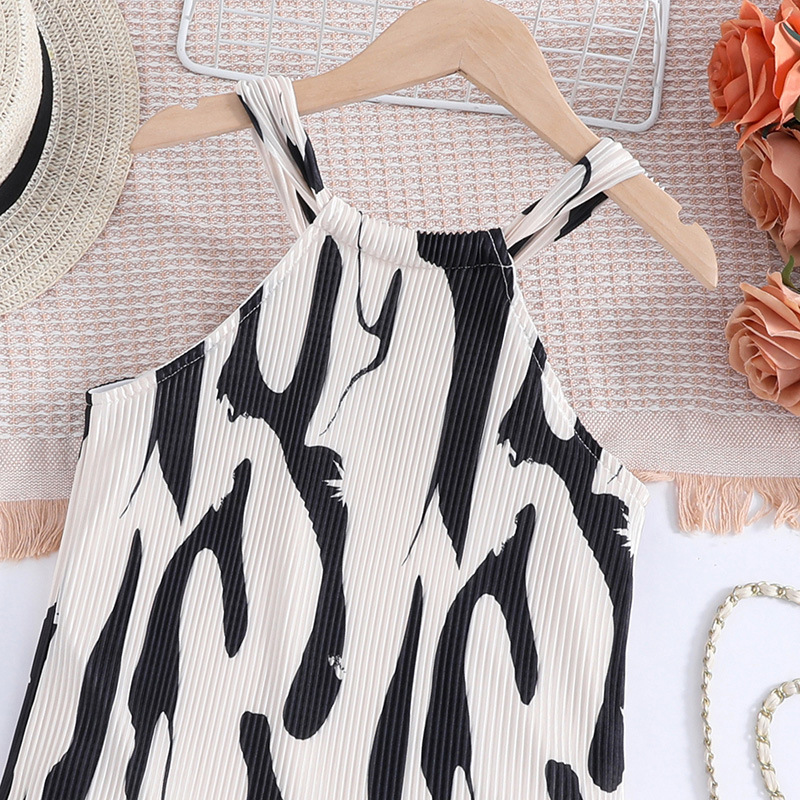 Abbigliamento per bambini nuovo abito da principessa senza maniche con stampa zebrata estiva per ragazze_voghion.com