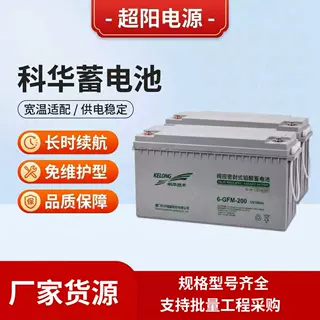 厂家定制多规格免维护铅酸电池 6-GFM-100 12V100AH科华蓄电池