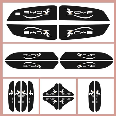 Qapı və bamper qoruyucu zolaqlar Anti-Collision Sticker, Anti-Scratch Sticker, Handle - black-full-car-18-piece-set
